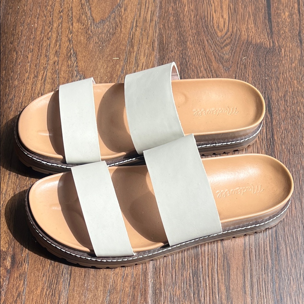 Madewell White Slide Sandals